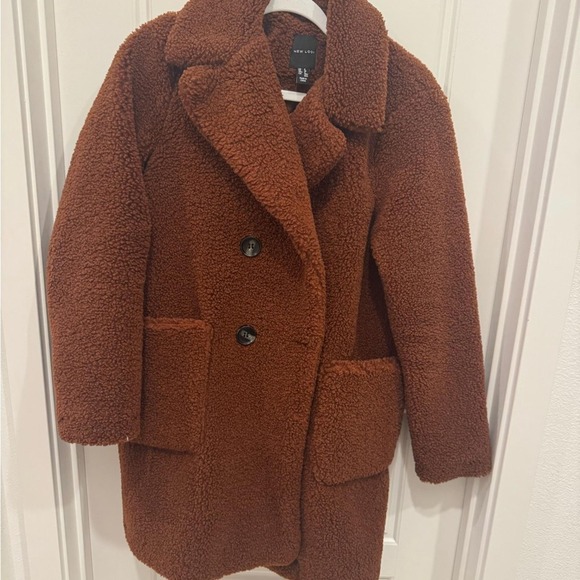 Brown Teddy Coat / Size 8 / New Look - Picture 3 of 6